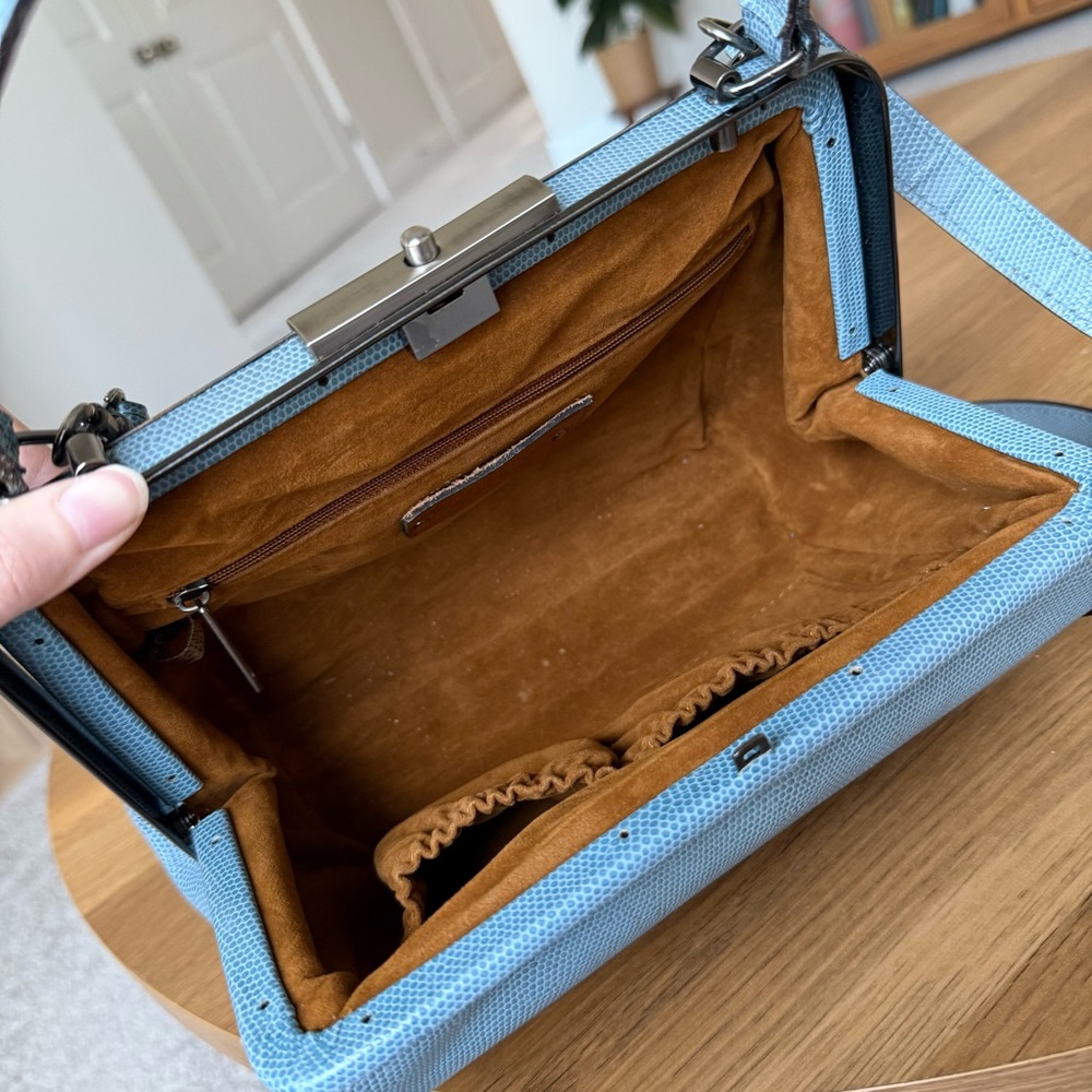 Patricia Nash Sky Blue Satchel with Silver Trim - Picture 8 of 14